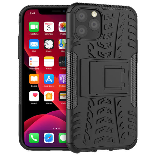 Dual Layer Rugged Tough Case & Stand for Apple iPhone 11 Pro - Black